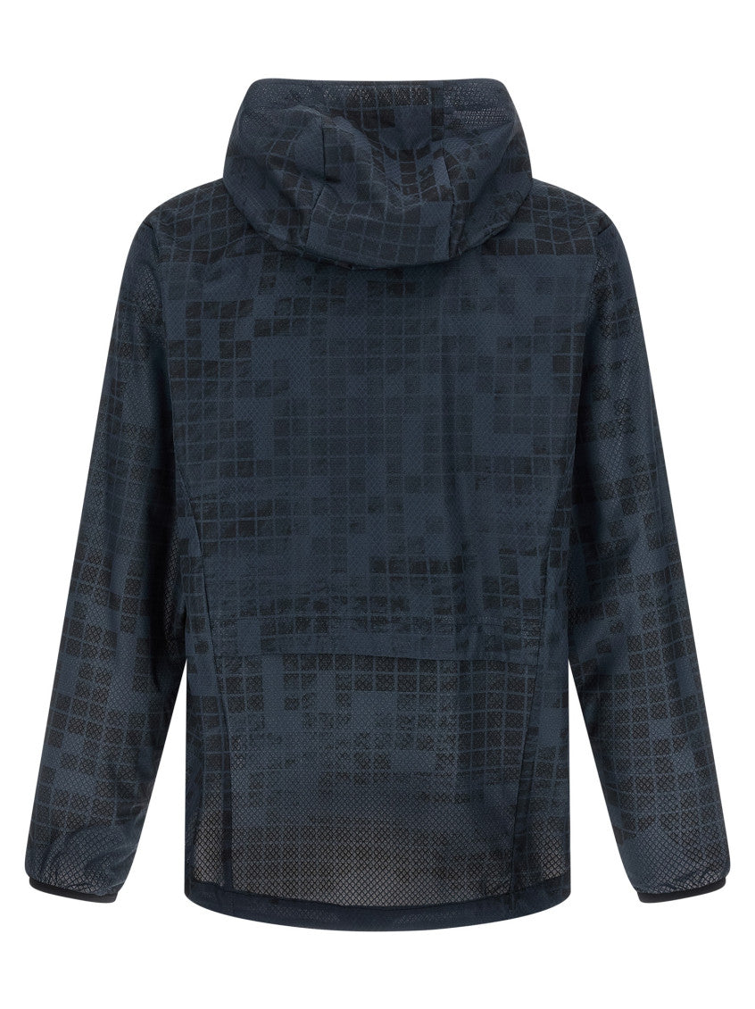Blue Printed Hood Jacket 2