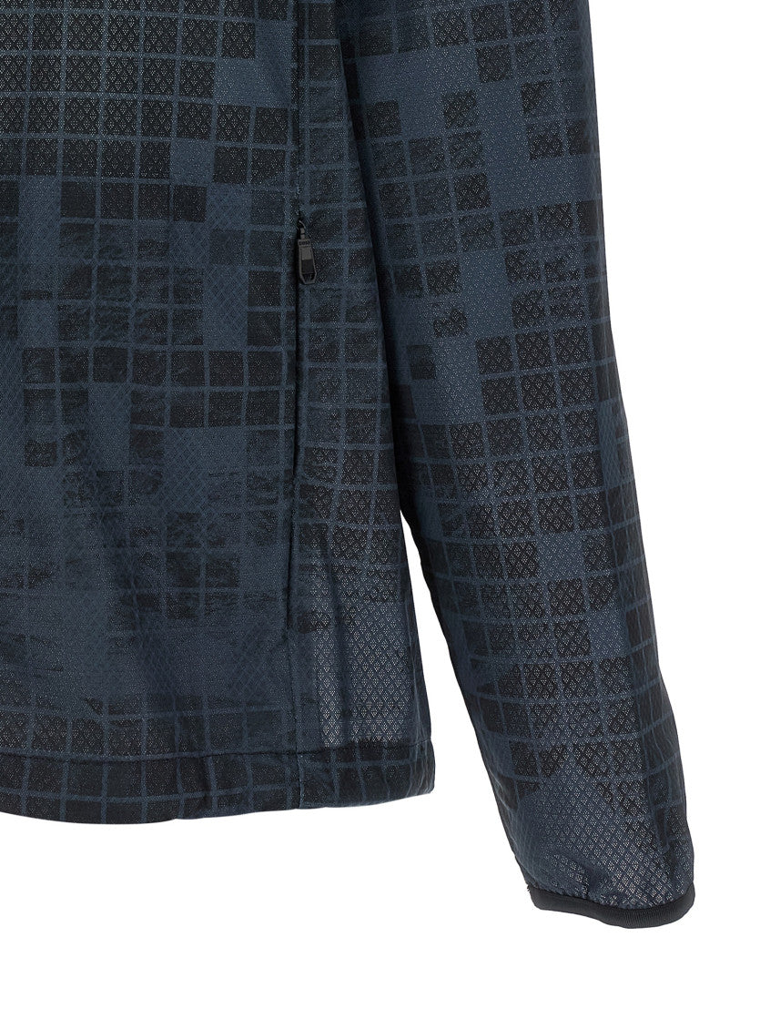 Blue Printed Hood Jacket 4