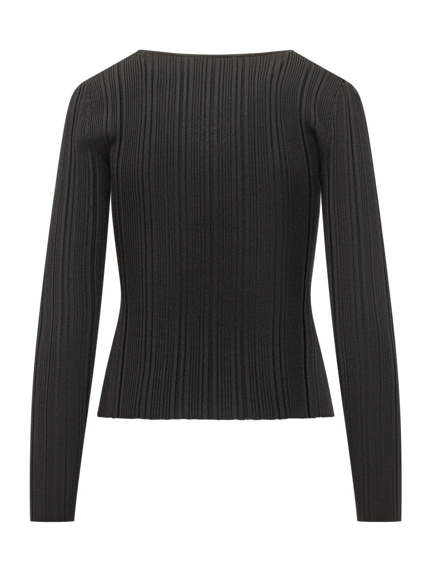 Black Lace V Neck Top 2