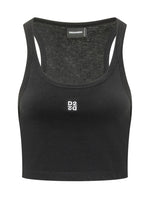 Black Logo Scoop Neck Top 1