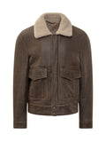 Brown Solid Shirt Collar Jacket 1