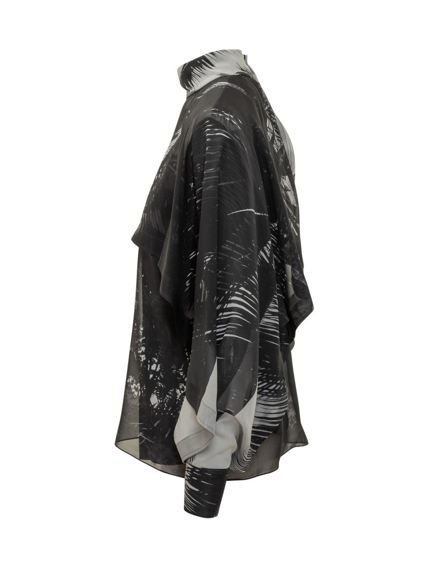 Black Printed Mock Collar Top 3