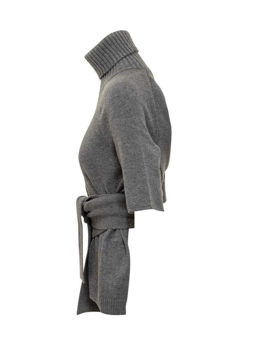 Grey Solid Turtle Neck Top 3