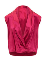 Pink Solid V Neck Top 1