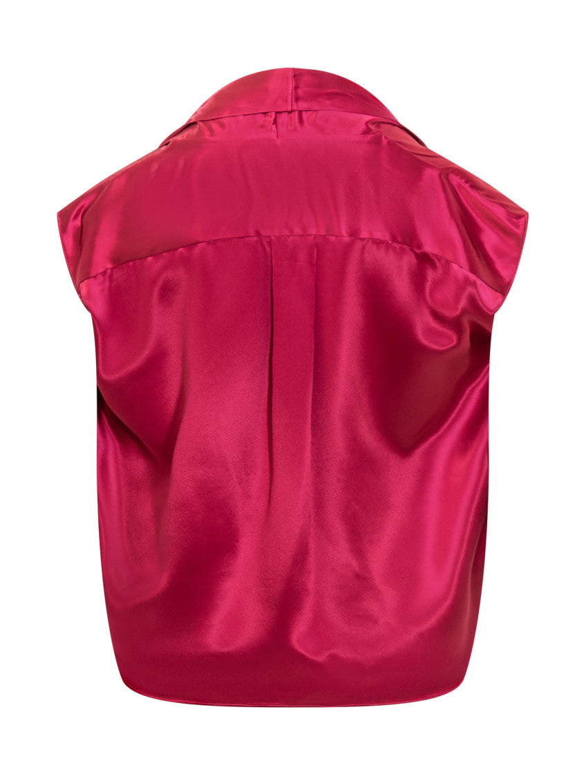 Pink Solid V Neck Top 2