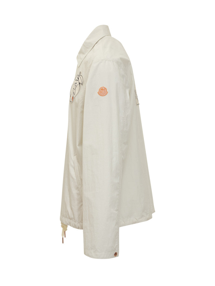 White Embroidered Shirt Collar Jacket 2
