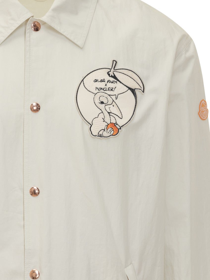 White Embroidered Shirt Collar Jacket 3