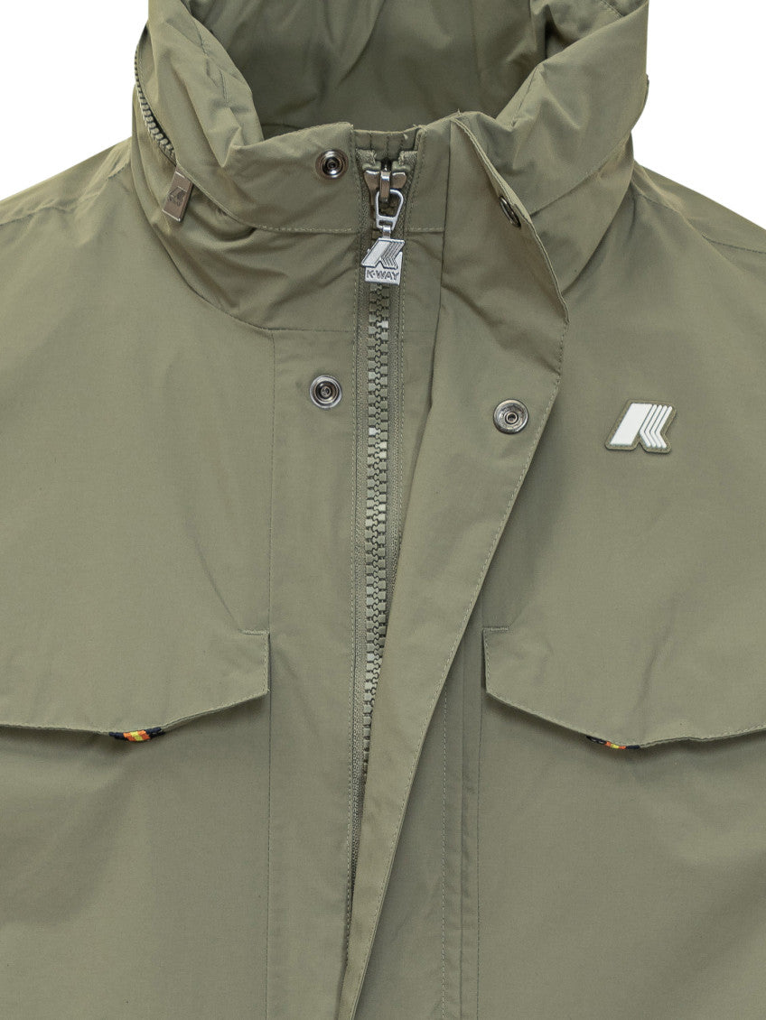 Green Solid Hood Jackets 3