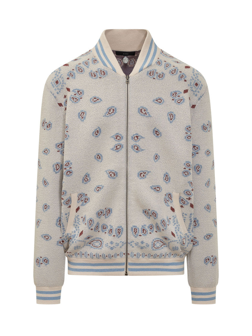 Off White Paisley Band Collar Jacket 1