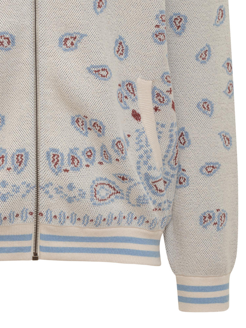 Off White Paisley Band Collar Jacket 3