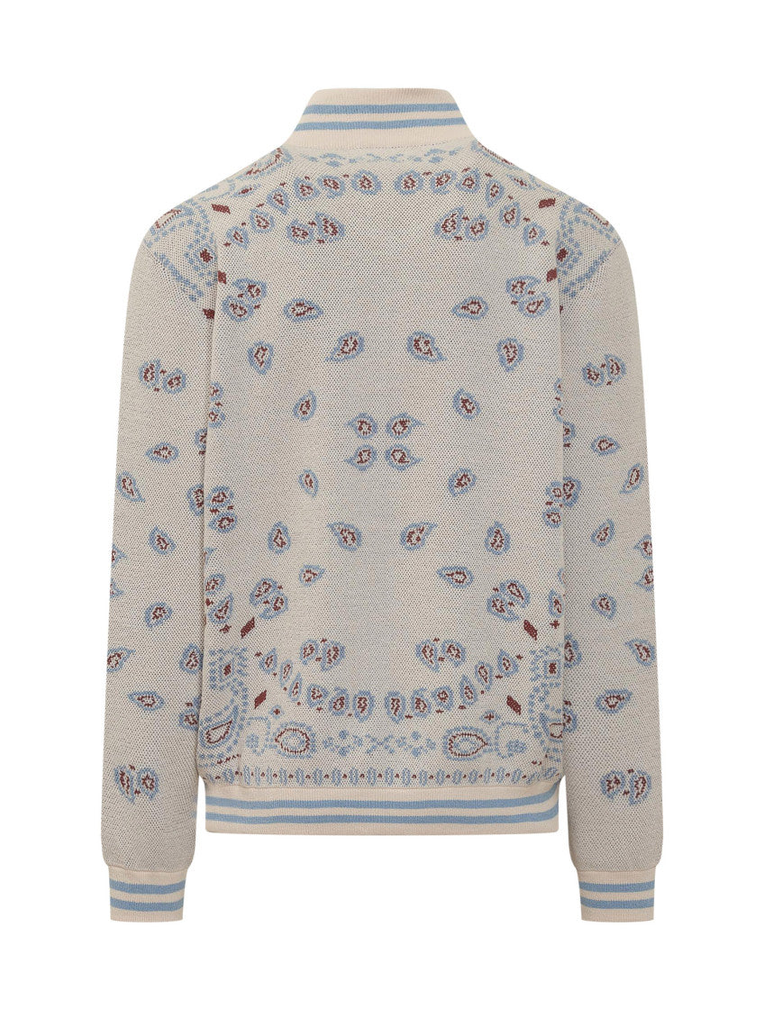 Off White Paisley Band Collar Jacket 4
