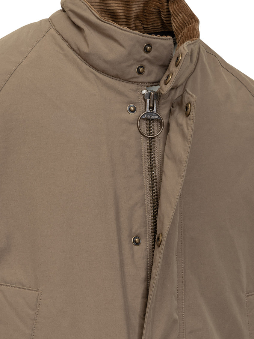 Beige Solid Band Collar Jacket 3