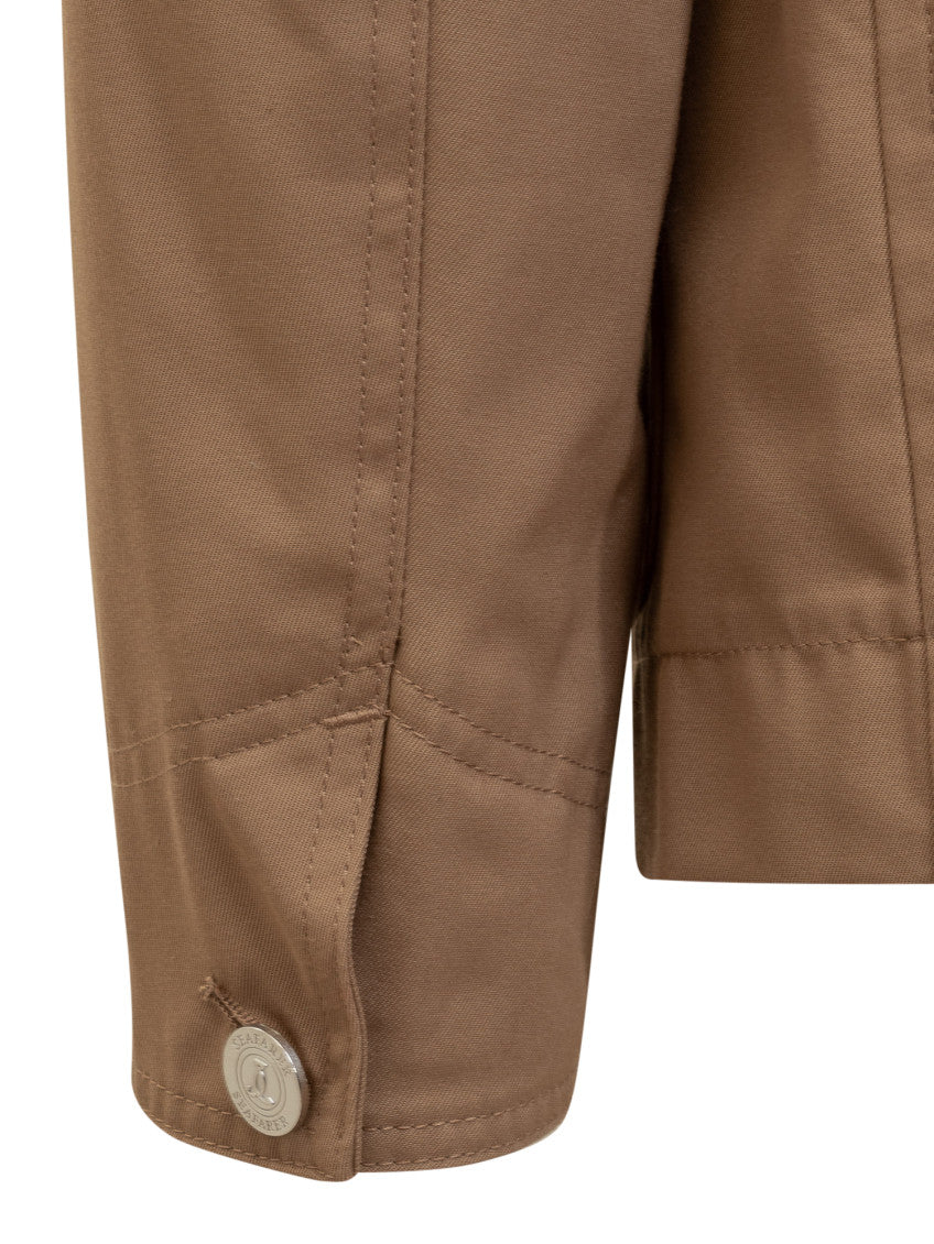 Brown Solid Shirt Collar Jacket 2