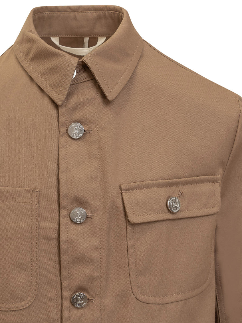 Brown Solid Shirt Collar Jacket 3