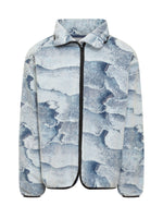 Light Blue Abstract Shirt Collar Jacket 1
