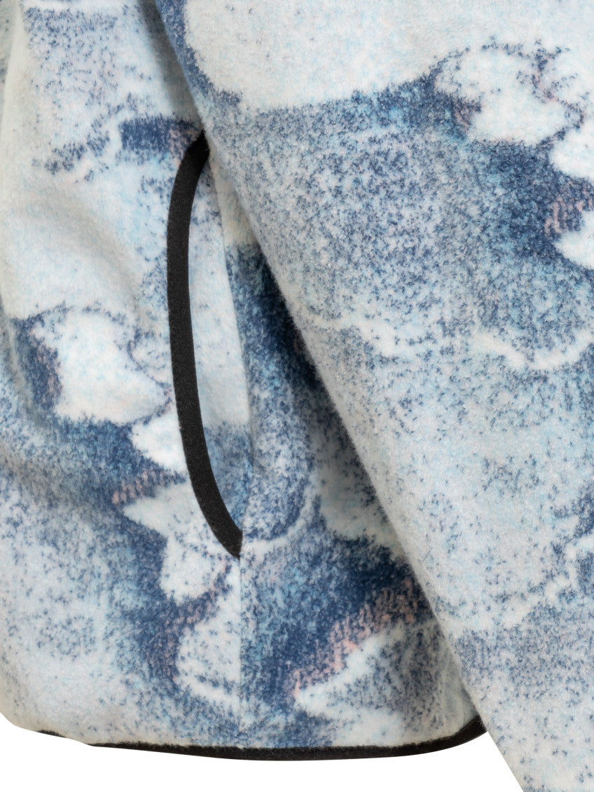 Light Blue Abstract Shirt Collar Jacket 2