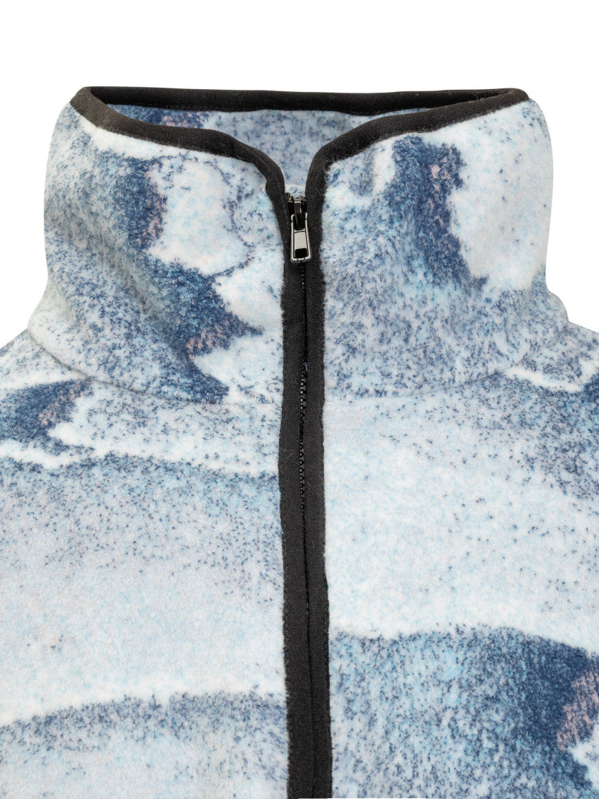 Light Blue Abstract Shirt Collar Jacket 3