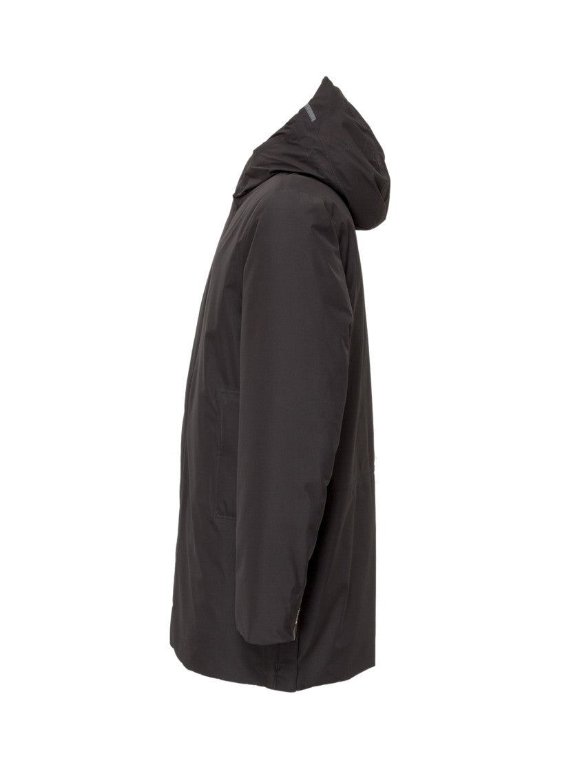Black Solid Hood Jacket 2