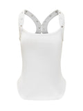White Solid Scoop Neck Top 1