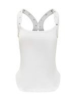 White Solid Scoop Neck Top 1