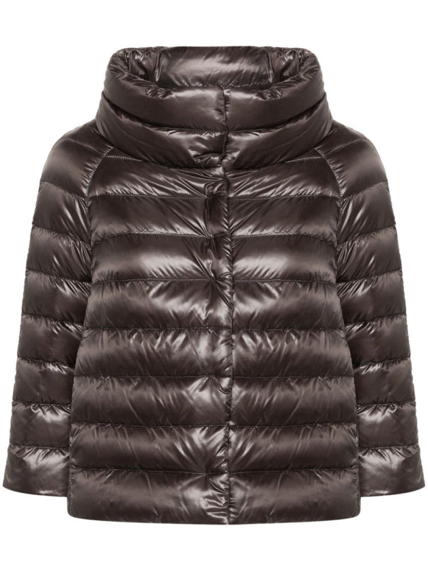 Grey Sofia short down jacket 1