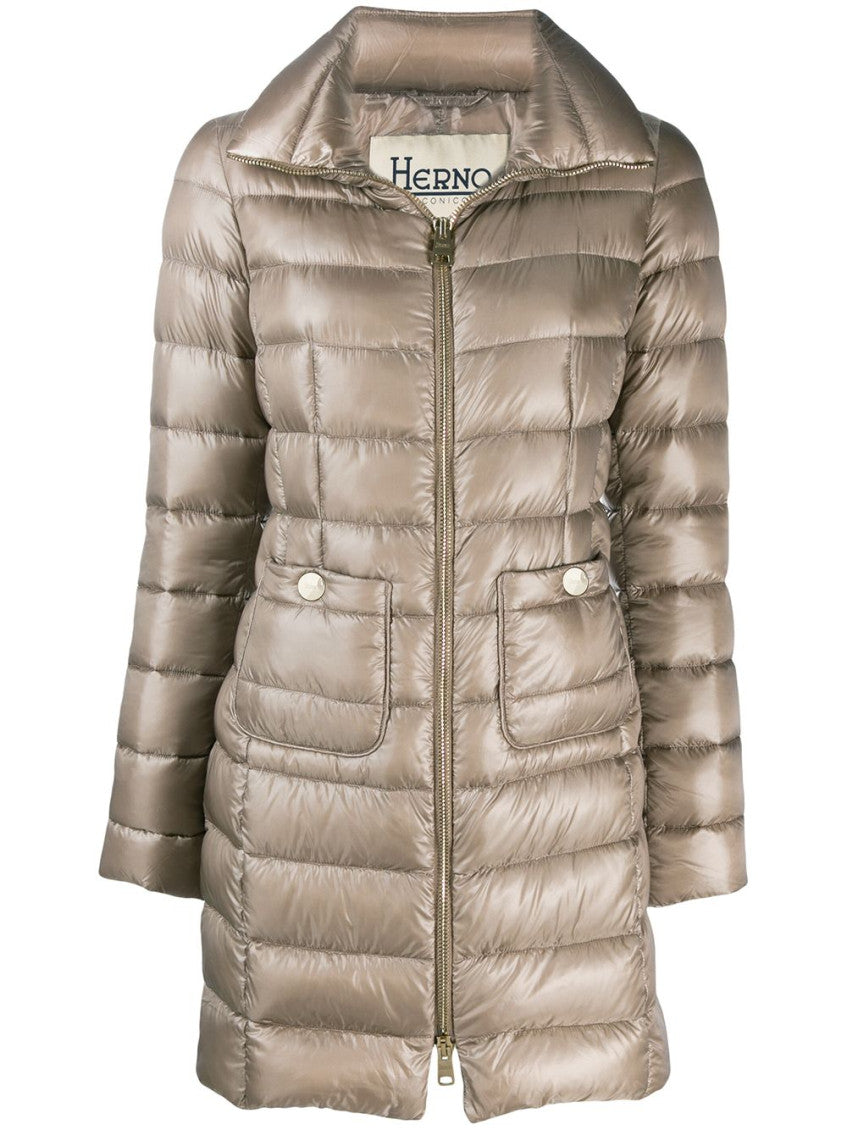 Grey Maria midi down jacket 1