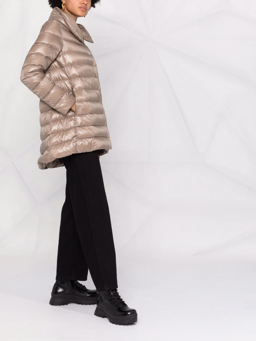 Light Brown Amelia Midi Down Jacket 3
