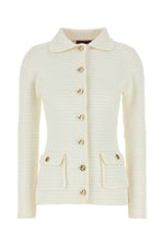 White stretch crochet blazer  1