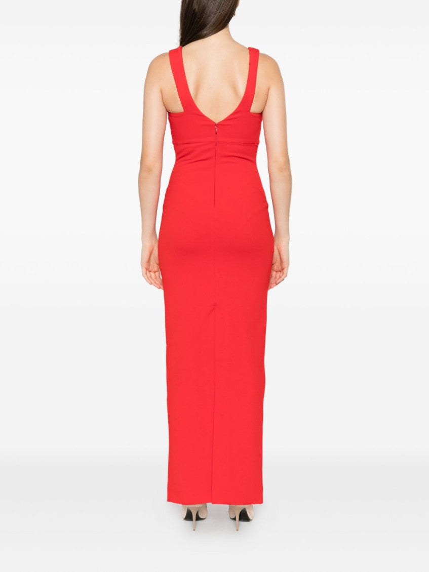 Red Nalani V-neck Maxi Dress 4