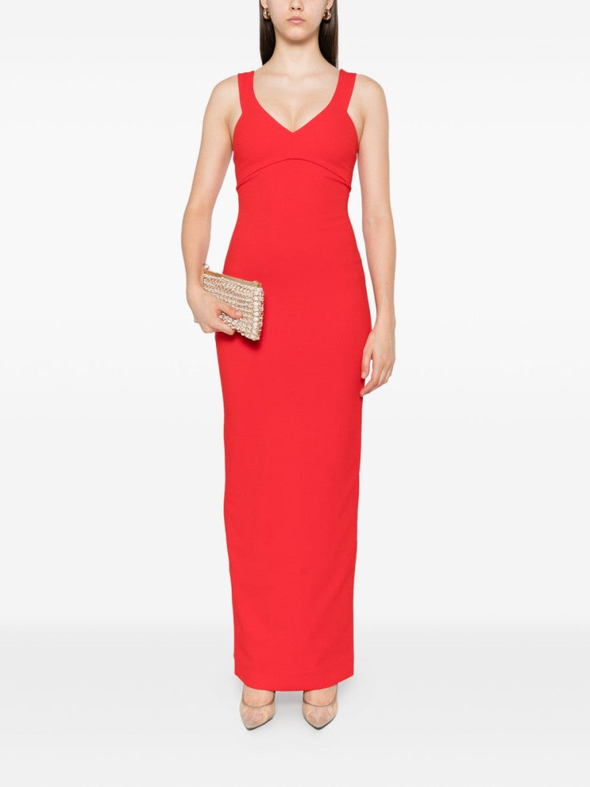 Red Nalani V-neck Maxi Dress 5