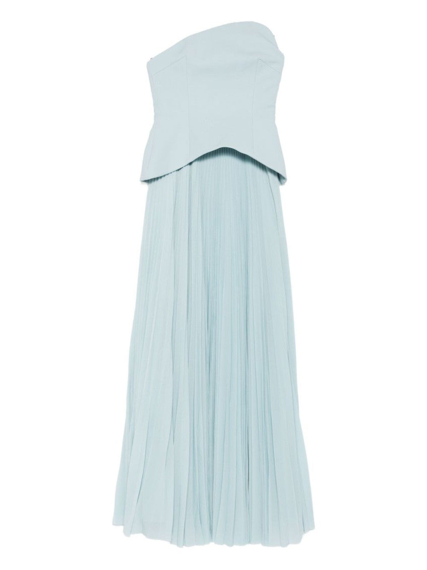Light Blue Britt Strapless Pleated Dress 1