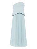 Light Blue Britt Strapless Pleated Dress 1
