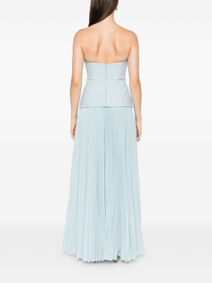 Light Blue Britt Strapless Pleated Dress 3