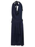 Blue Worth Ave silk short dress 1