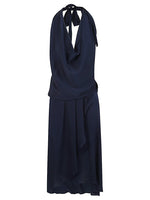 Blue Worth Ave silk short dress 1