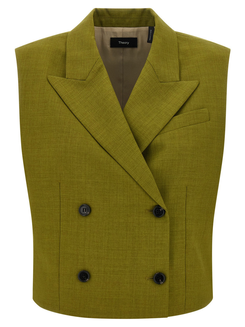 Green Double-breasted vest 1