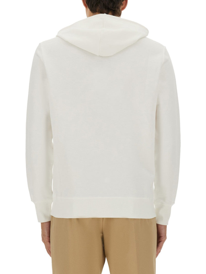 White Logo Regular Hoodie 3