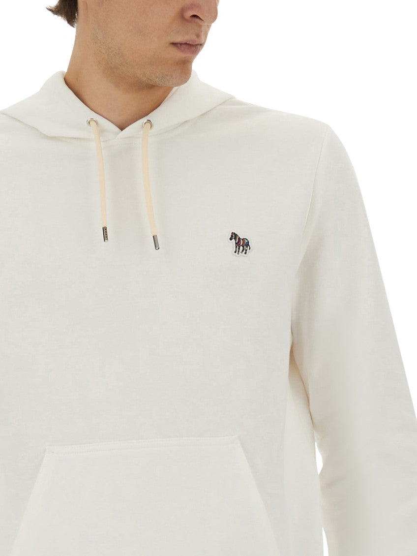 White Logo Regular Hoodie 4