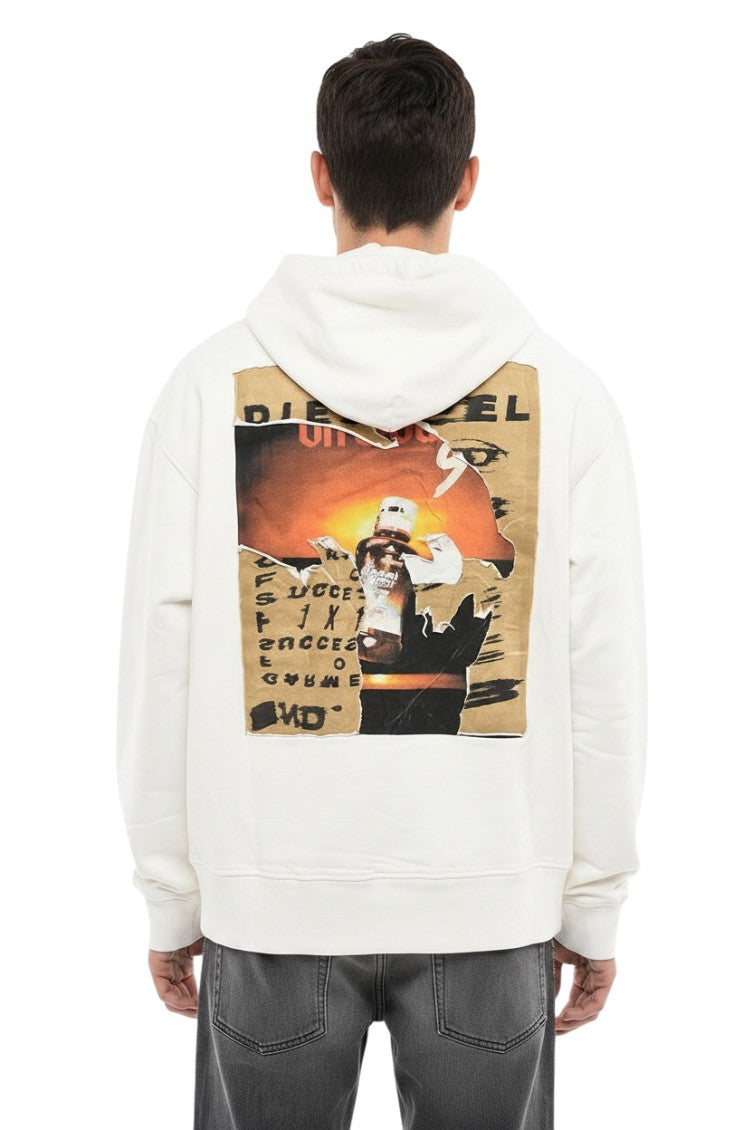 White Relaxed Logo Hoodie 2