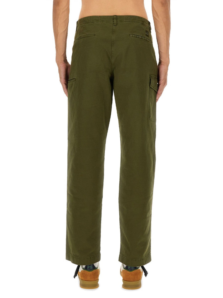 Green Straight Cargo Trousers 3
