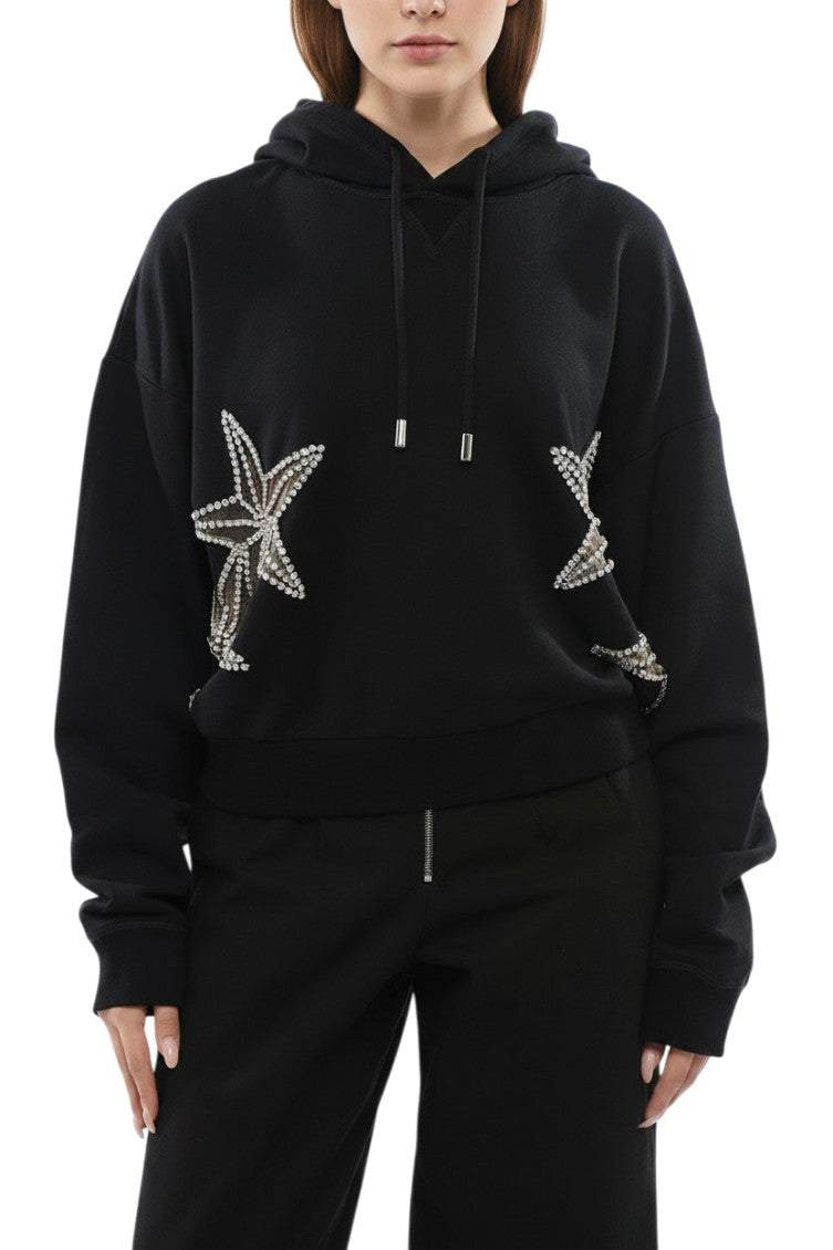 Black Embellished Hood Sweatshirt 1