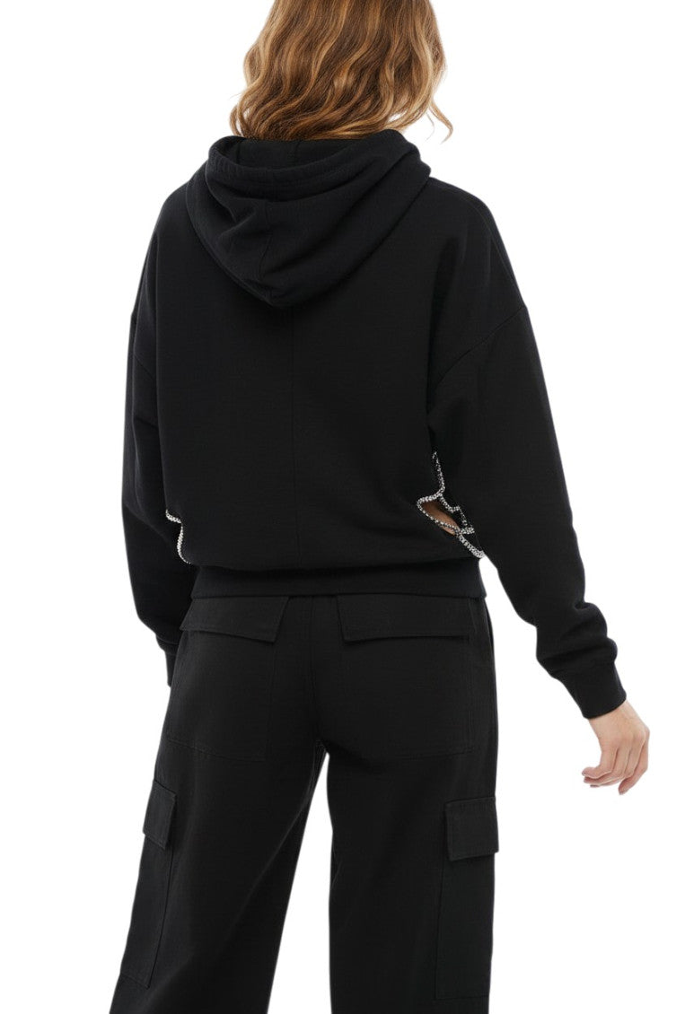 Black Embellished Hood Sweatshirt 2