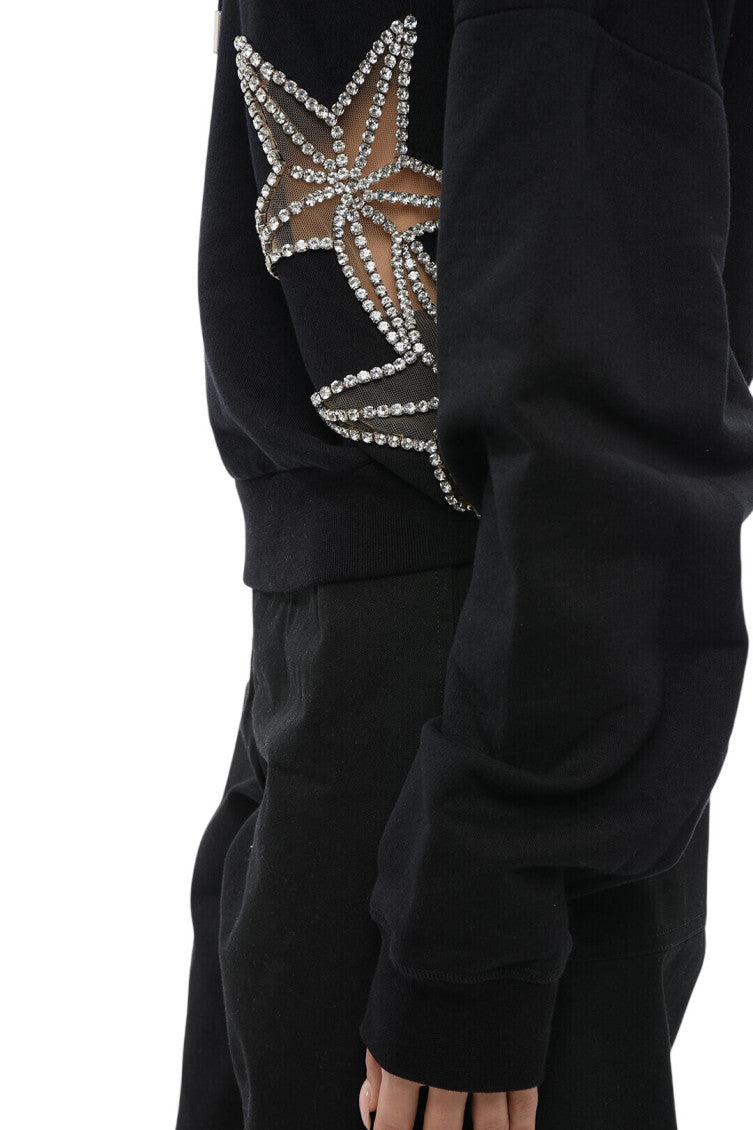 Black Embellished Hood Sweatshirt 3