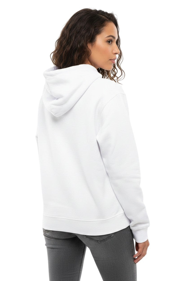 White Graphic Hood Sweatshirt 2