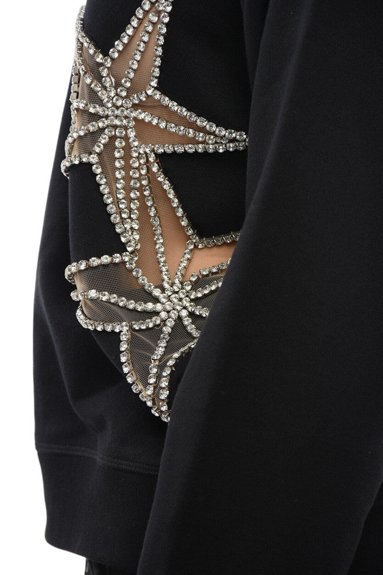Black Embellished Crew Neck Sweatshirt 3