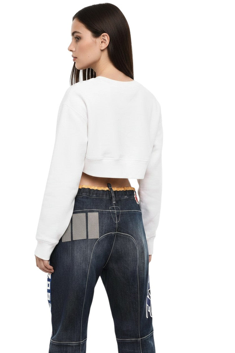White Graphic Crew Neck Sweatshirt 2