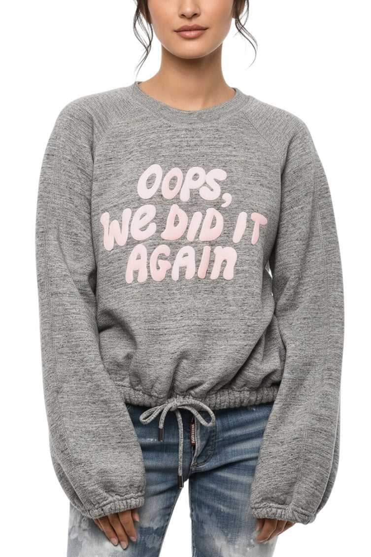 Grey Graphic Crew Neck Sweatshirt 1