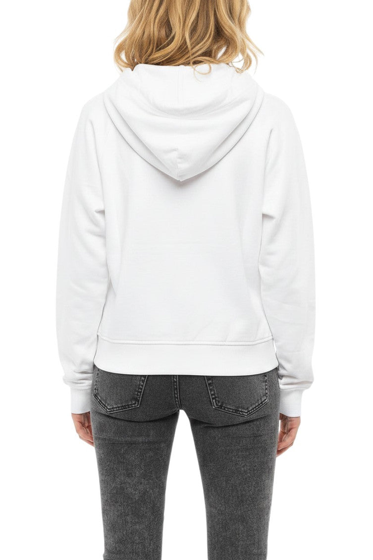 White Logo Hood Sweatshirt 2