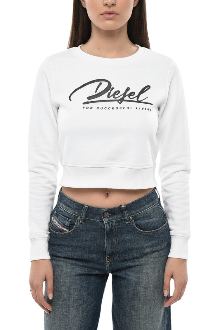 White Logo Crew Neck Sweatshirt 1