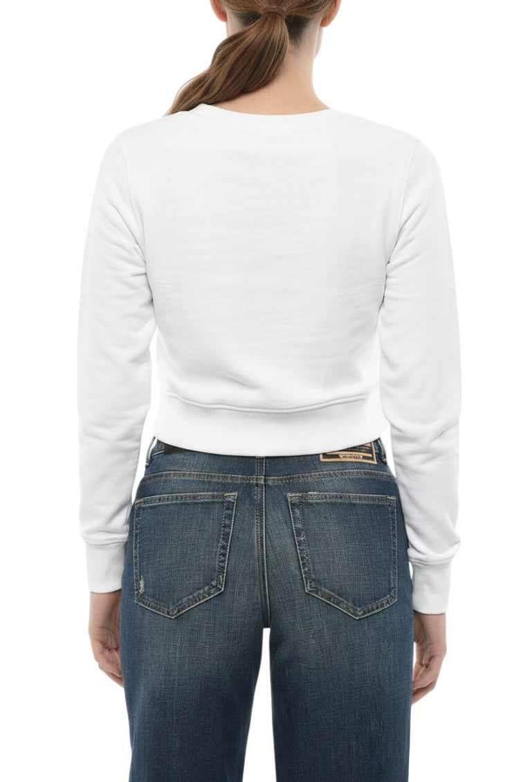 White Logo Crew Neck Sweatshirt 2